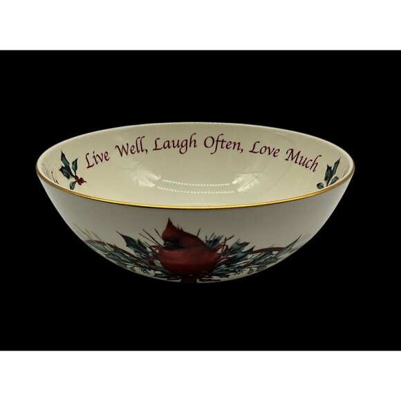 LENOX American Home Collection Winter Greetings 9 Inch Holiday BOWL Serveware - Picture 2 of 16
